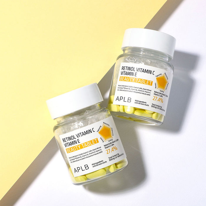 APLB Retinol Vitamin C Vitamin E Beauty Tablet - maisto papildas su retinoliu, vitaminu C ir E