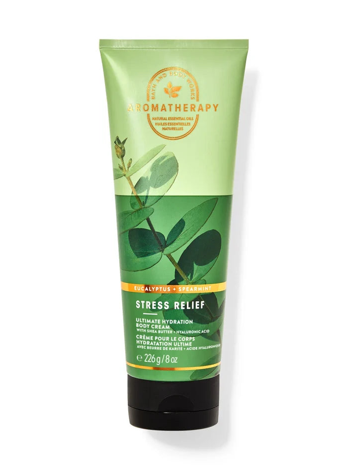 BATH AND BODY WORKS eucalyptus + spearmint stress relife ultimate hydration body cream كريم ترطيب الجسم من باث اند بودي ووركس