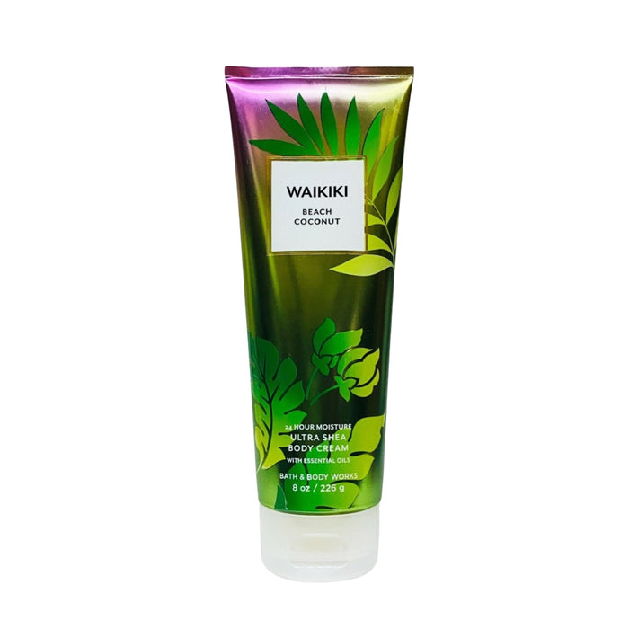 BATH AND BODY WORKS waikiki beach coconut 24 hour moisture ultra sea Body Cream with iessential oils كريم الجسم من باث اند بودي ووركس