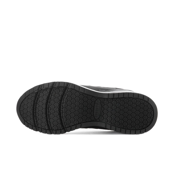 Women's black slip-resistant outsole with textured tread pattern for grip