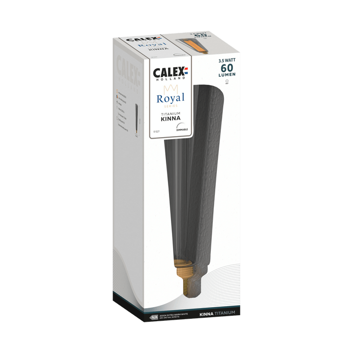 Calex Royal Kinna Bulb - E27 - Filament - Titanium