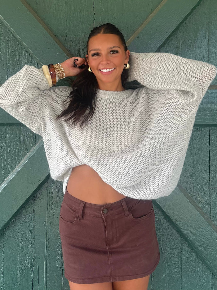Classic Mini Brown Denim Skort