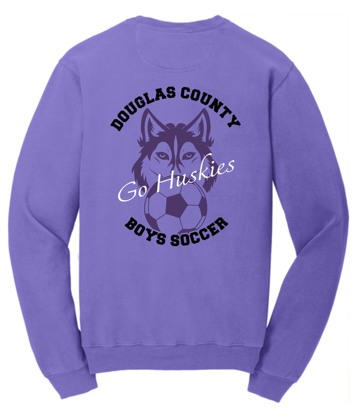 DCHS Soccer Beach Wash Crewneck Sweatshirt-HUSKIES DESIGN