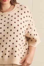 Entro Polka Dot Sweater Top