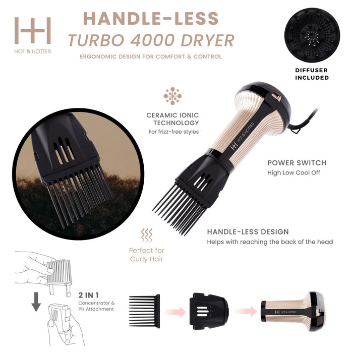 H&H Turbo 4000 Ceramic Handless Hair Dryer #5847
