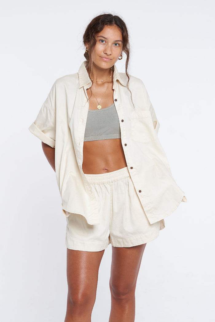Jan Shirt Organic Cotton - Macadamia *Organic Plant Dyed* - PRE ORDER