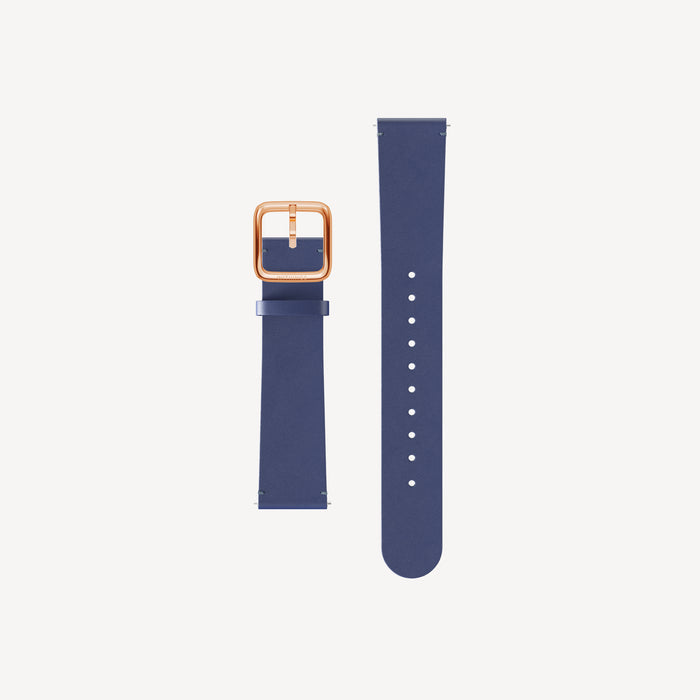 Leather Wristband Navy Blue & Rose Gold