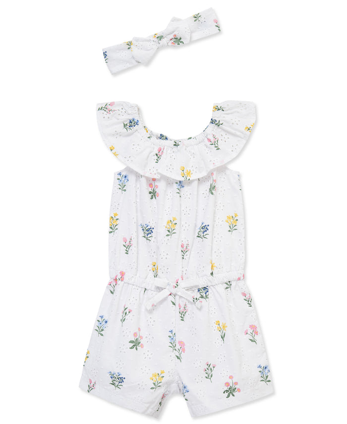 Little Me Floral Eyelet Romper