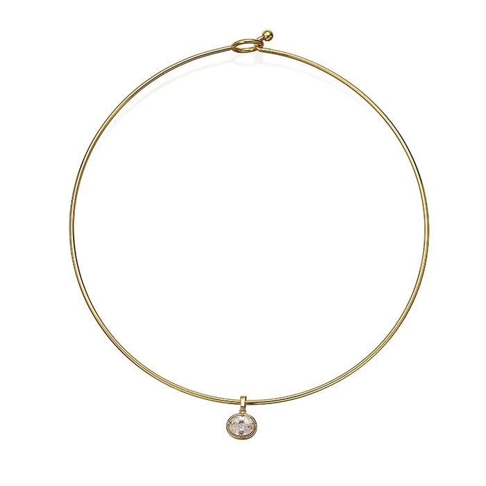 Lumière Oval CZ Delicate Collar Necklace