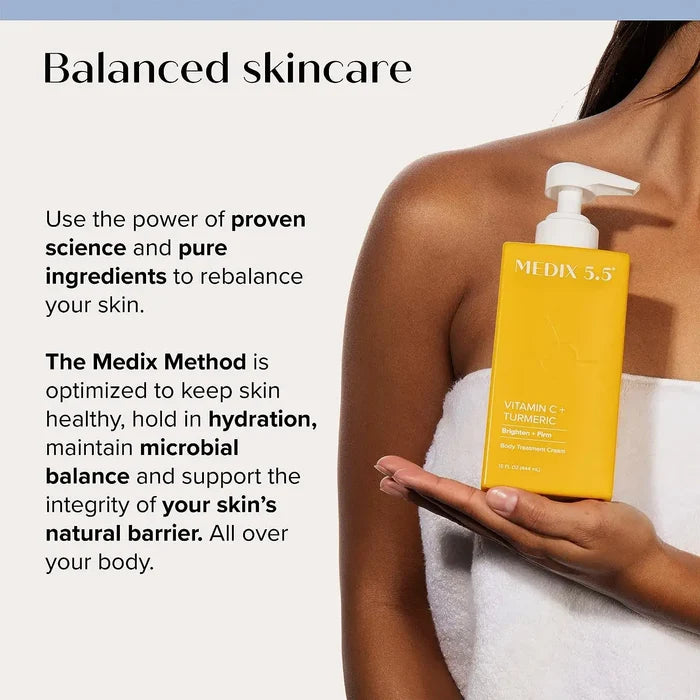MEDIX 5.5 vitamin c brighten + firm body treatment cream كريم الجسم المعالج بالفيتامين سي من ميديكس