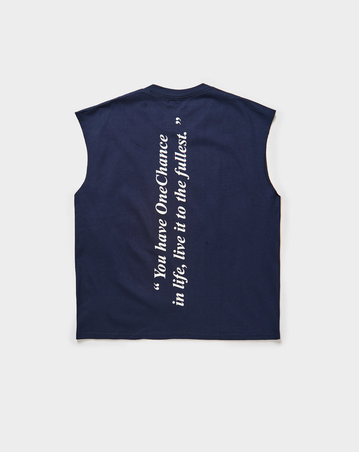 One Chance MMXXV Sleeveless Tee. Underground Apparel. Rule of Next Streetwear.