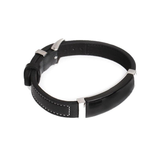 Theodore Black Leather Onyx and Stainless Steel Bracelet - Theodore Designs