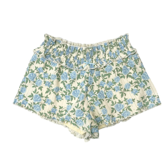 Paper Flower Floral Smocked Waistband Short