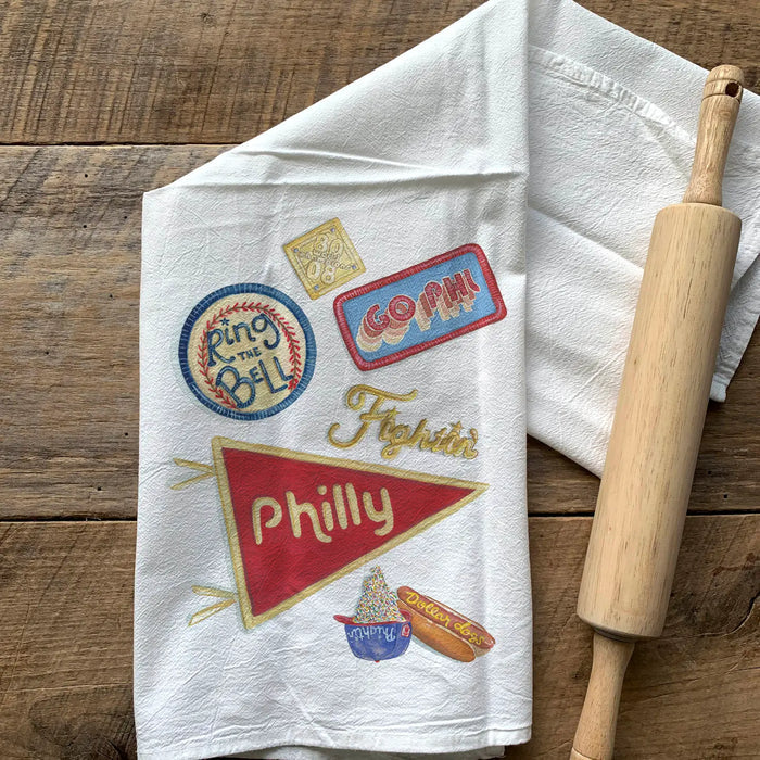 Philly Baseball Fan Flour Sack Towel – Philadelphia Kitchen Towel