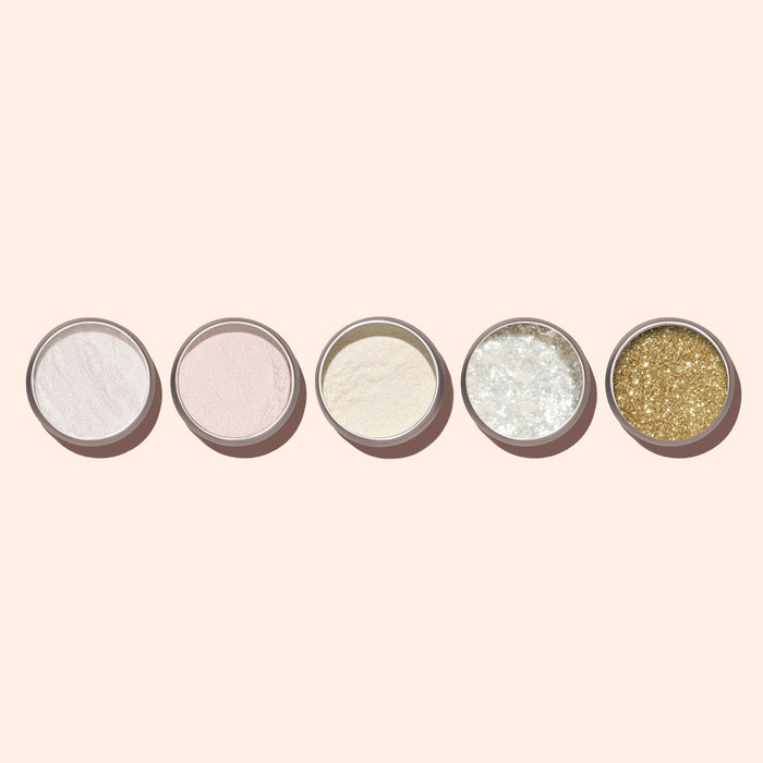 Pink Glazed + White Glazed + Golden Glazed + Nacres Flakes + Golden Chrome