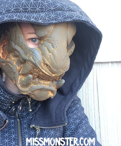 READY TO SHIP PANTHER MASK- PATINA COPPER