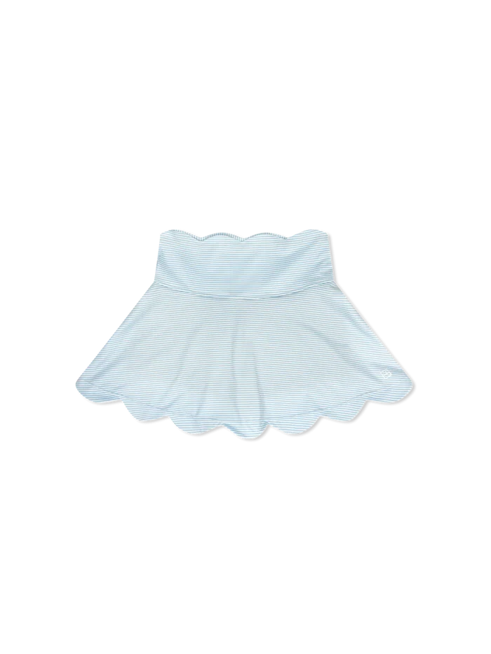 Set Blue Ministripe Scallop Skort