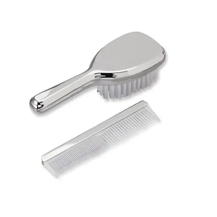Silver Plated Brush & Comb Set