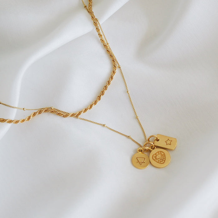 Starry Nights - Rectangle Charm - Gold