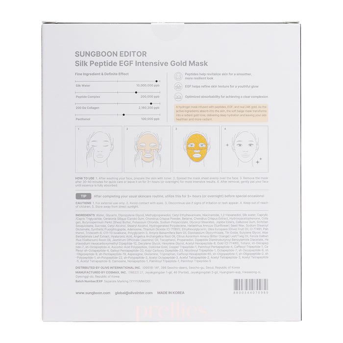 Sungboon Editor Silk Peptide EGF Gold Mask 4ea
