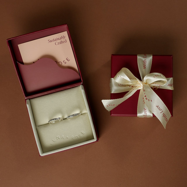 1 set support ring silver in packaging luna and rose
