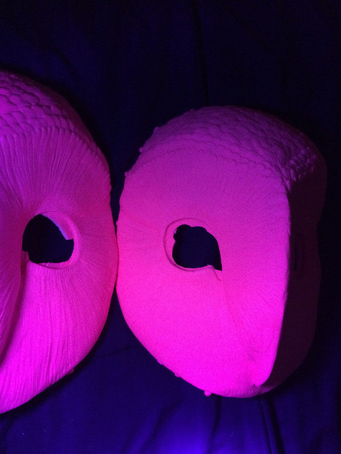 UV REACTIVE PINK OWL MASK