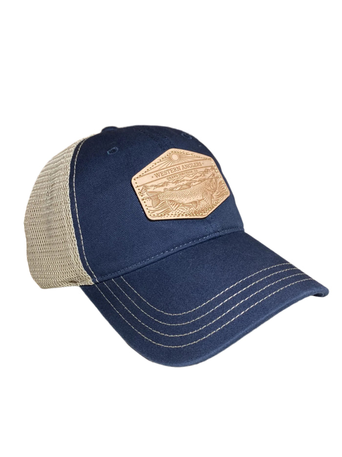 Western Anglers - Richardson Hat - Leather Patch - Navy/Khaki