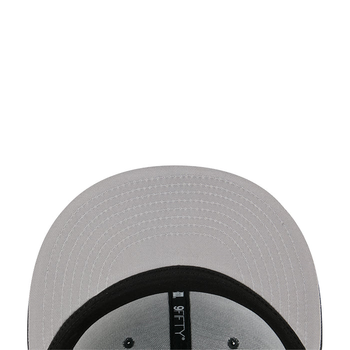 Light gray baseball cap with black brim underside and interior label.