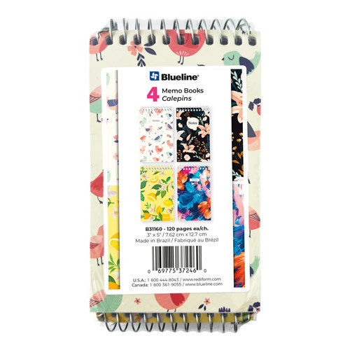 XTREME White Memo Books, Assorted 4-Pack, B31160