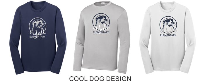 Yale Elementary Wicking Long Sleeve Tee- 4 designs- Adult, Ladies, Youth Sizes