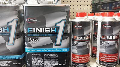 1 GALLON KIT Finish 1 Satin Clear Coat  Finish1 FC750 and FH741