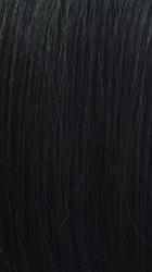 Closeup of straight natural black strands highlighting silky texture for 100% human hair lace wig