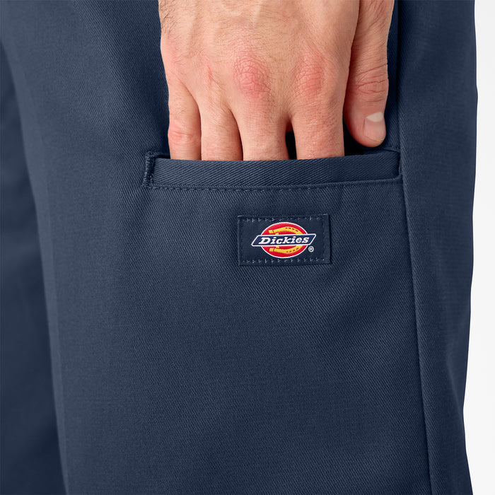 Men's dark navy shorts with Dickies logo patch on inner waistband