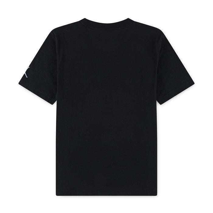 Youth black T-shirt, plain back with crew neck