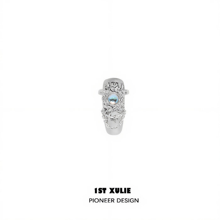 B Single-Moonstone Ring Nail
