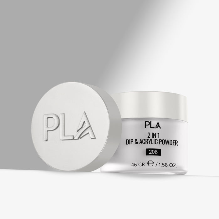 PLA 2 in 1 Dip & Acrylic Powder container on a gray background