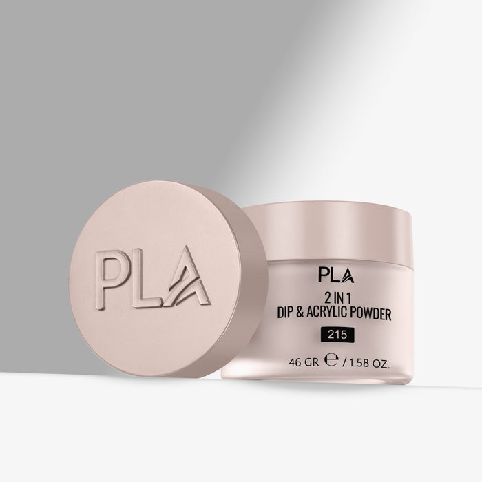 PLA 2 in 1 Dip & Acrylic Powder container with beige lid on a light gray background