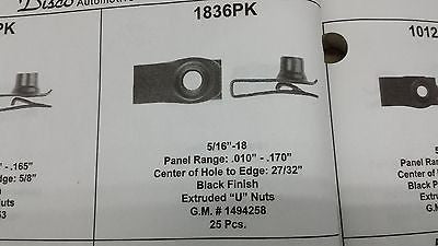 25 pack U Nut 5/16"18 black finish