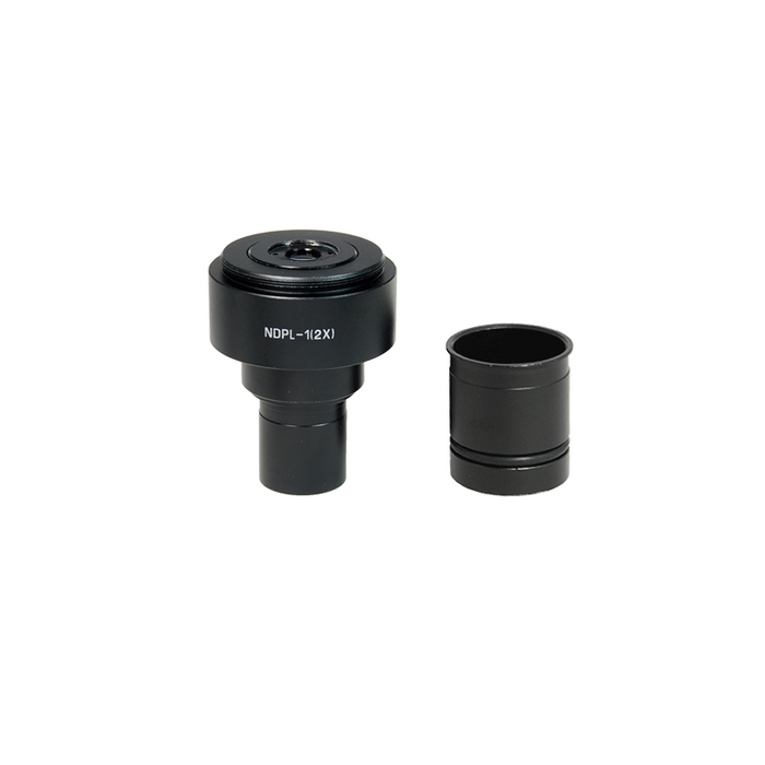 2X Coupler for DSLR Digital Camera 42mm Photoport + C-Mount Eyepiece Adapter 23mm to 30mm Kit for Microscopes, SKU CP02042005, three quarter front view