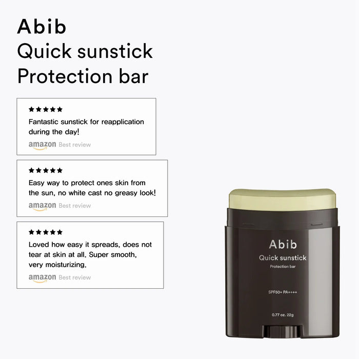Abib Quick Sunstick Protection Bar SPF50+ PA++++ 22g(Expiry: 21/06/2027)