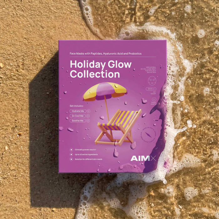 AIMX Lakštinių kaukių rinkinys „Holiday Glow Collection“, 4 vnt.