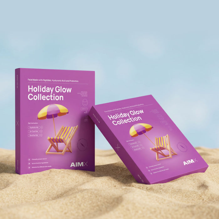 AIMX Lakštinių kaukių rinkinys „Holiday Glow Collection“, 4 vnt.