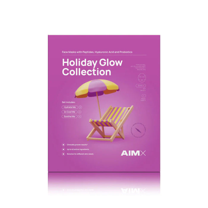 AIMX Lakštinių kaukių rinkinys „Holiday Glow Collection“, 4 vnt.