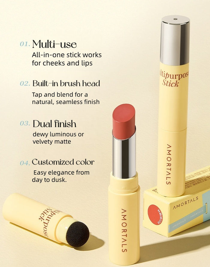 AMORTALS Glossy & Matte Multi-use Makeup Stick for Lips & Cheek T5637