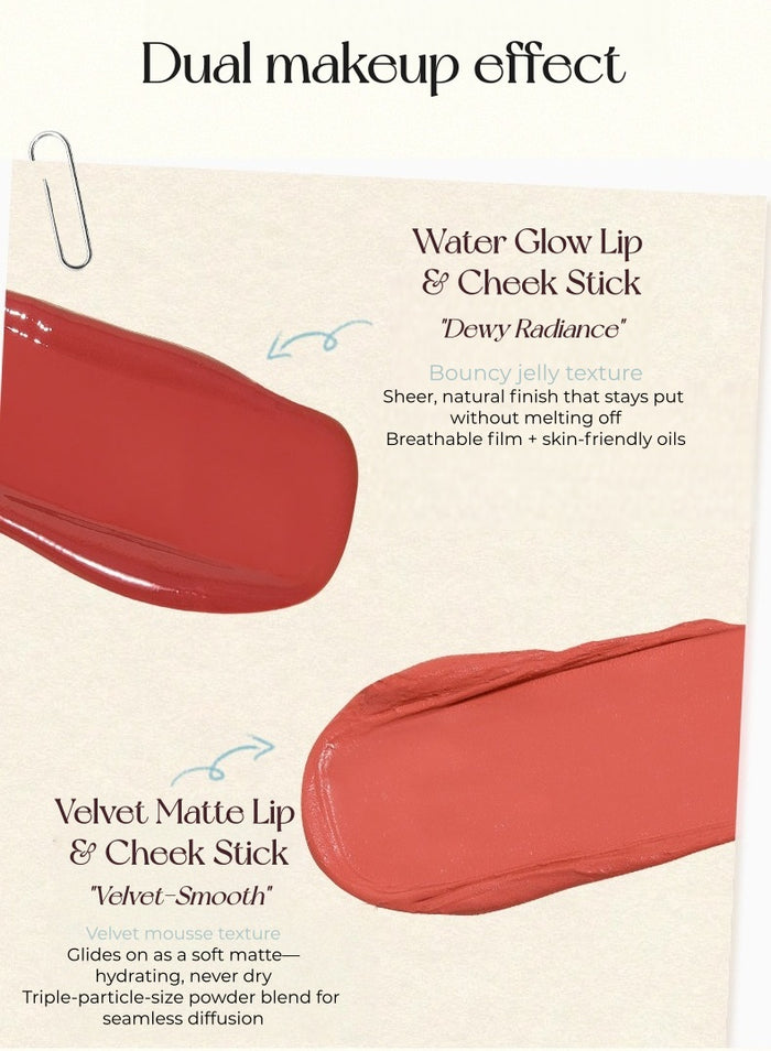 AMORTALS Glossy & Matte Multi-use Makeup Stick for Lips & Cheek T5637