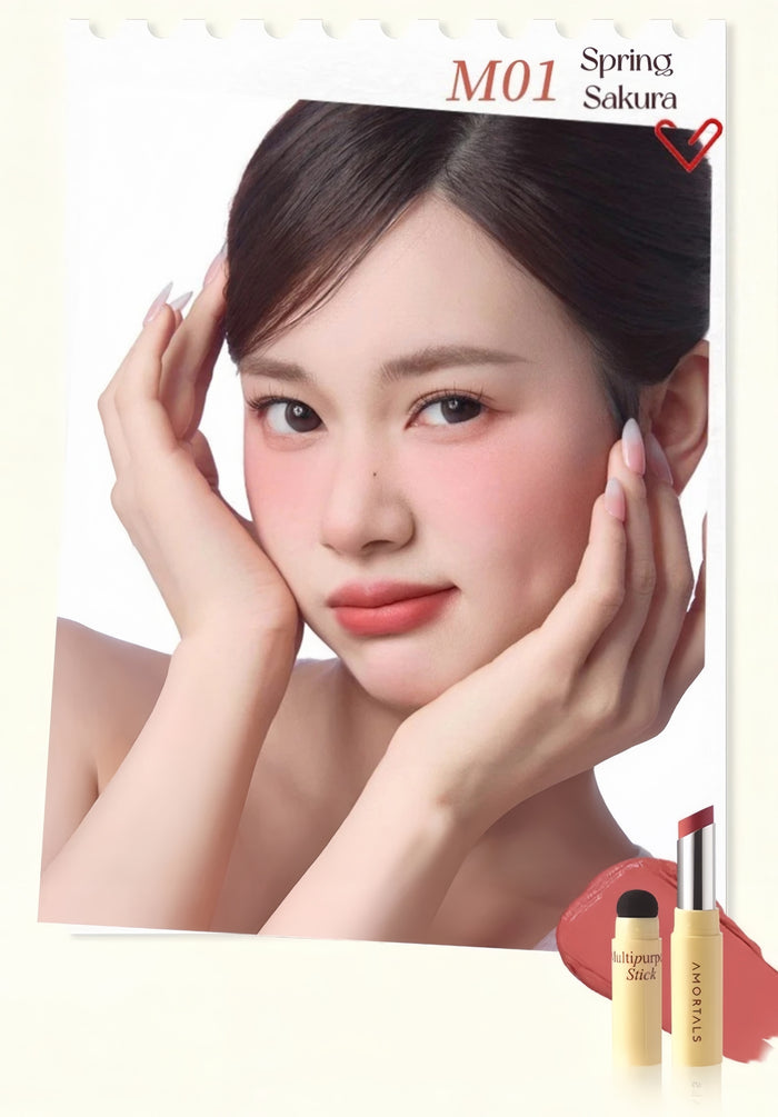 AMORTALS Glossy & Matte Multi-use Makeup Stick for Lips & Cheek T5637