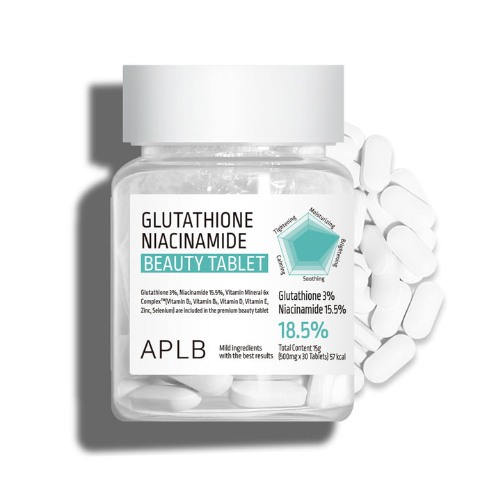 APLB Glutathione Niacinamide Beauty Tablet - maisto papildas su glutationu ir niacinamidu