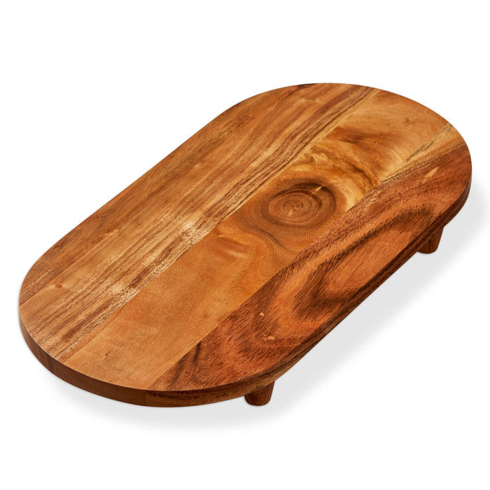 Arc Oval Footed Server Natural Acacia Wood