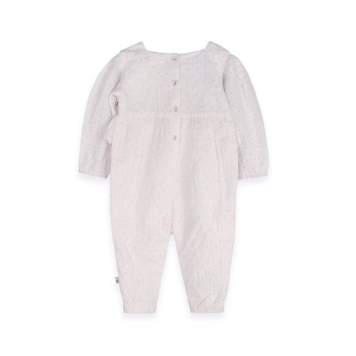 Astrid Schiffli Baby Jumpsuit & Headband Set (Organic Cotton)