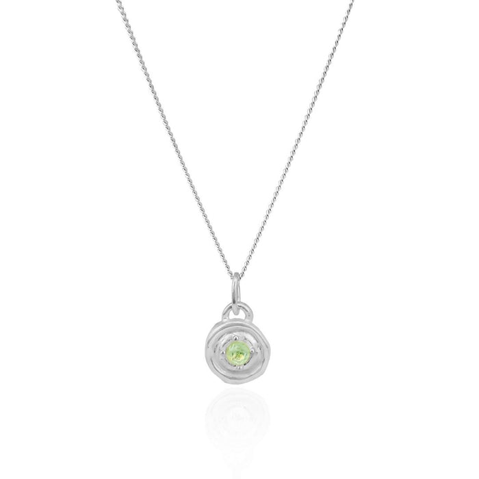 August birthstone Necklace - Peridot - Silver